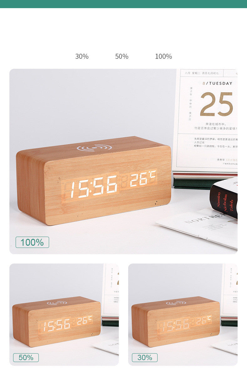 Wireless Charging Dock with Digital Alarm Clock