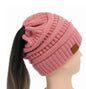 Soft High Bun Ponytail Beanie Hat