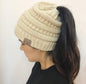 Soft High Bun Ponytail Beanie Hat