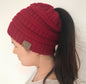 Soft High Bun Ponytail Beanie Hat