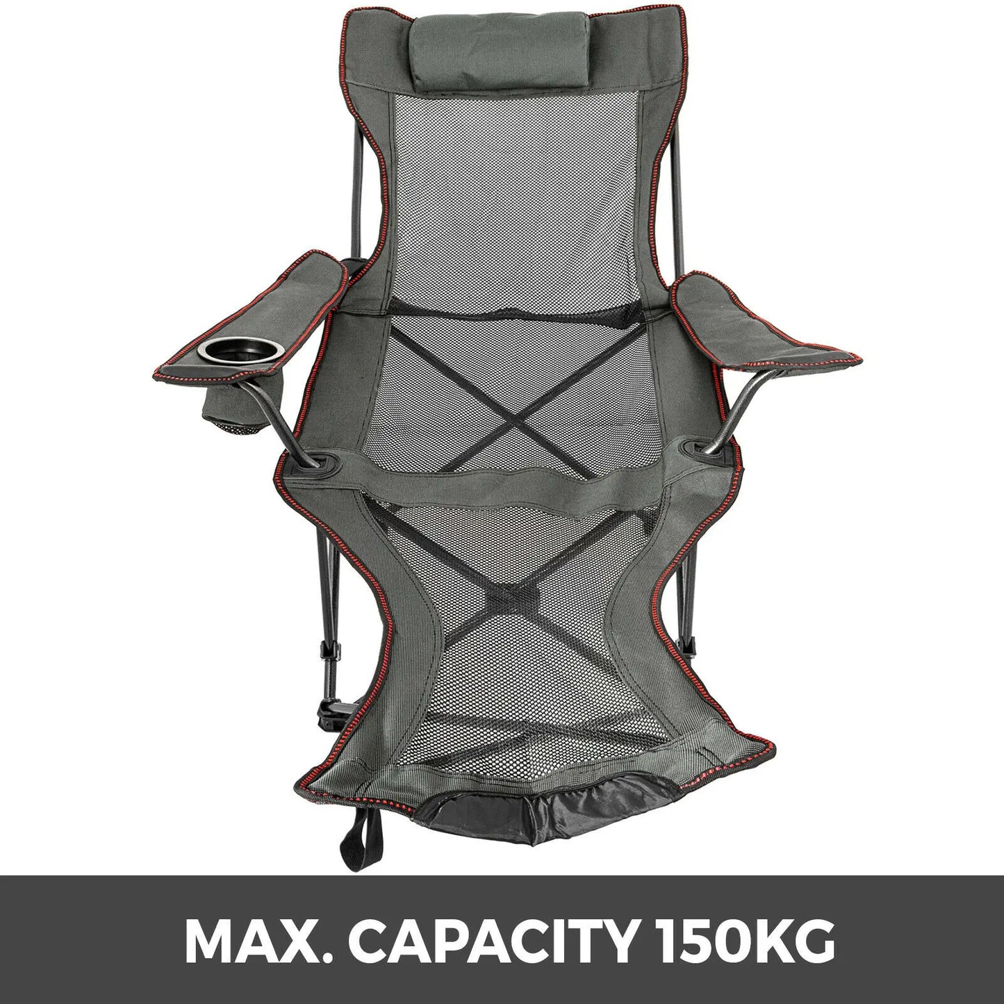 Outdoor Folding Camp Chair Backrest With Footrest