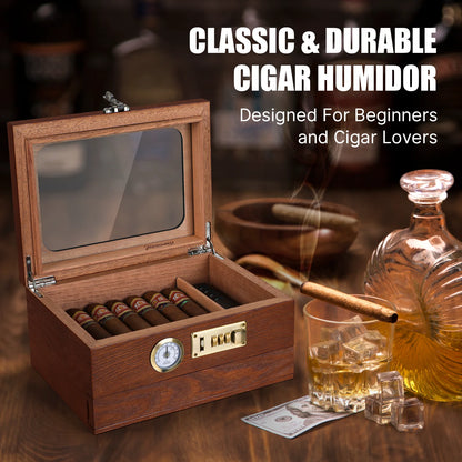 Cigar Humidor Cedar Wood with Front Hygrometer