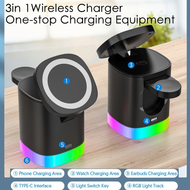 3 In 1 Magnetic Wireless Charging Station